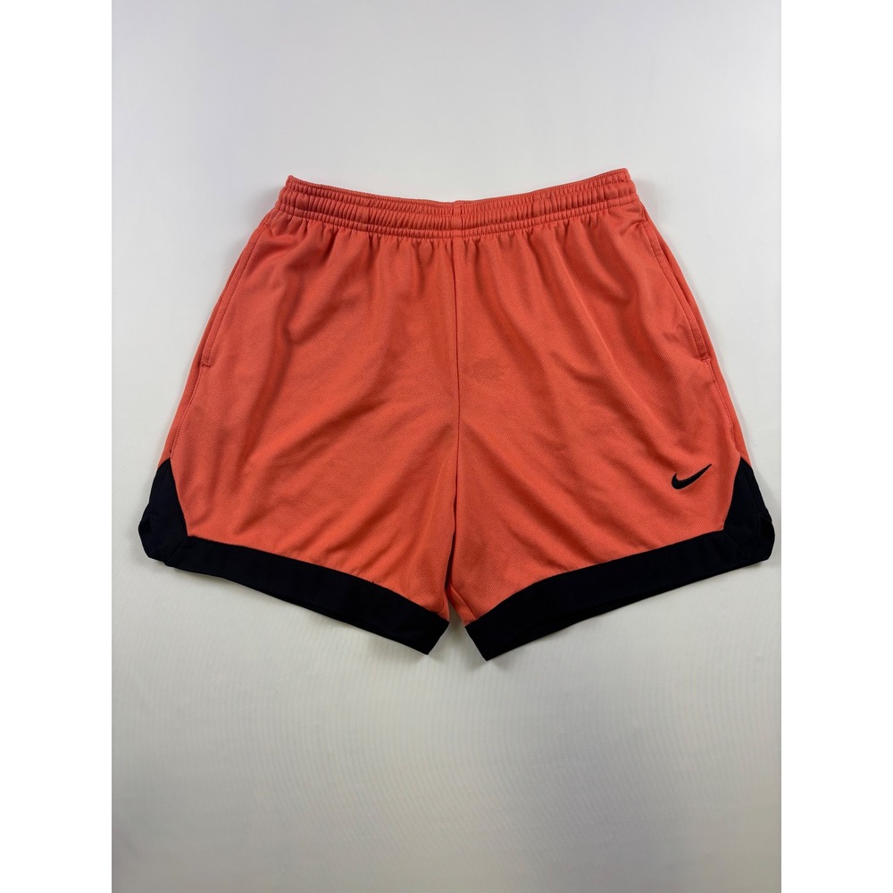 Nike Dri-FIT Basketball Shorts womens Medium Orange Black Mesh Athletic Pockets